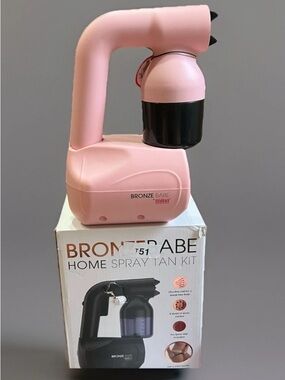 MineTan Bronze Babe Home Spray Tan Kit Machine w 8oz Double Dark Spray Mist PINK